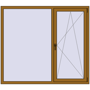Купити Вікна 1700x1500 мм REHAU Euro 70 LIGHT_OAK з двох сторін