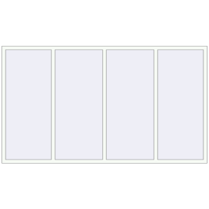 Металопластикове вікно 2800x1600 мм Із чотирьох частин (комплектація: Оптимальна). Вид зсередини Купити Вікна 2800x1600 мм REHAU SYNEGO MD