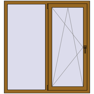 Купити Вікна 1320x1420 мм REHAU Euro 70 LIGHT_OAK з двох сторін