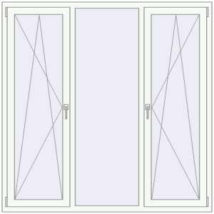 Купити Вікна 1700x1700 мм REHAU Euro 70 Білий (RAL 9016) з двох сторін