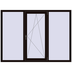 Купити Вікна 1900x1400 мм REHAU Euro 60 BLACK_BROWN з двох сторін