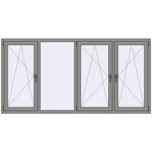 Купити Вікна 2400x1200 мм Altest Pony 375 RAL 9007 Grey aluminium з двох сторін