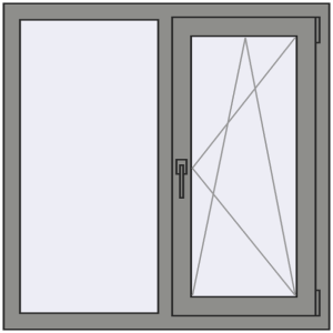 Купити Вікна 1000x1000 мм Altest Pony 375 RAL 9007 Grey aluminium з двох сторін