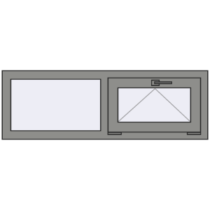 Купити Вікна 1200x400 мм Altest Pony 375 RAL 9007 Grey aluminium з двох сторін