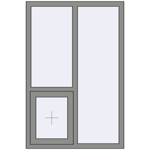 Купити Вікна 1000x1500 мм Altest Pony 375 RAL 9007 Grey aluminium з двох сторін