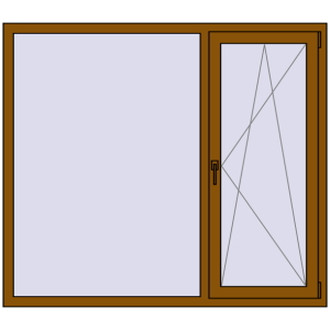Купити Вікна 1600x1400 мм REHAU Euro 70 GOLDEN OAK з двох сторін