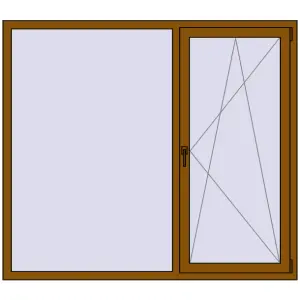 Купити Вікна 1760x1550 мм REHAU SYNEGO MD GOLDEN OAK з двох сторін