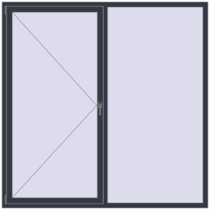 Металопластикове вікно 2000x2000 мм Двостулкове (комплектація: Базова). Вид зсередини Купити Вікна 2000x2000 мм REHAU Euro 70
