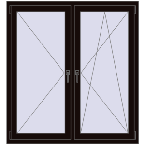 Купити Вікна 1300x1400 мм REHAU SYNEGO MD BLACK_BROWN з двох сторін