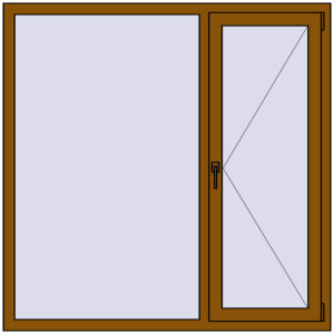 Купити Вікна 1460x1460 мм REHAU Euro 70 GOLDEN OAK з двох сторін