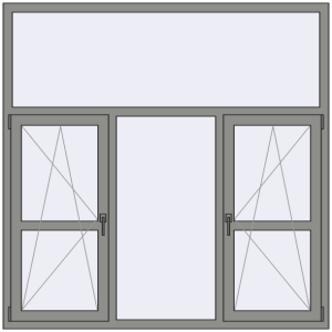 Купити Вікна 1800x1800 мм Altest Pony 375 RAL 9007 Grey aluminium з двох сторін