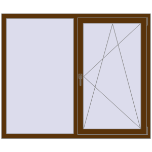 Купити Вікна 1550x1300 мм REHAU Euro 70 WALNUT з двох сторін