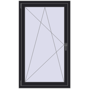Купити Вікна 850x1440 мм REHAU Euro 60 BLACK_ULTI-MATT з двох сторін