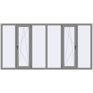 Купити Вікна 3000x1500 мм Altest Pony 375 RAL 9007 Grey aluminium з двох сторін