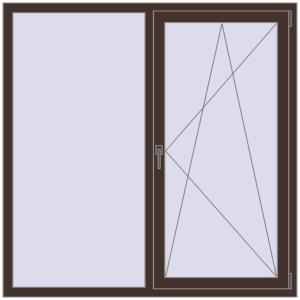 Купити Вікна 1500x1500 мм REHAU Euro 70 RAL 8017 Chocolate brown з двох сторін