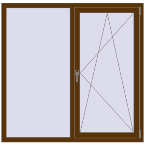 Купити Вікна 1460x1430 мм REHAU Euro 70 WALNUT з двох сторін