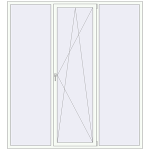 Металопластикове вікно 2200x2400 мм Тристулкове (комплектація: Оптимальна). Вид зсередини Купити Вікна 2200x2400 мм REHAU Euro 60