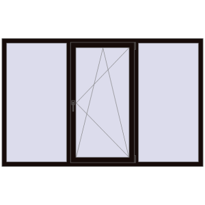 Купити Вікна 2200x1400 мм REHAU Euro 60 BLACK_BROWN з двох сторін