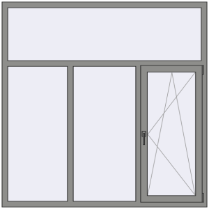 Купити Вікна 1800x1800 мм Altest Pony 375 RAL 9007 Grey aluminium з двох сторін
