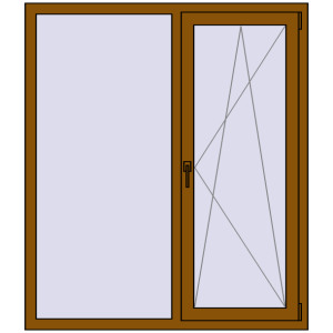 Купити Вікна 1300x1500 мм REHAU Euro 70 GOLDEN OAK з двох сторін