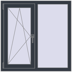 Купити Вікна 1000x1000 мм REHAU Euro 70 ANTHRACITE_GREY_STRUKTURAL з двох сторін