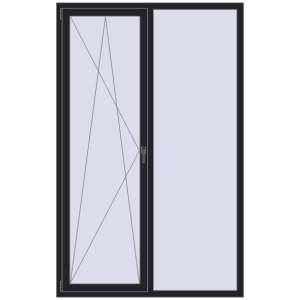 Купити Вікна 1400x2200 мм REHAU SYNEGO MD BLACK_ULTI-MATT з двох сторін