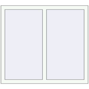 Металопластикове вікно 1108x990 мм Двостулкове (комплектація: Оптимальна). Вид зсередини Купити Вікна 1108x990 мм KORSA Comfort (Euro 70)