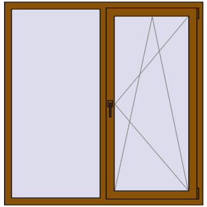 Купити Вікна 1410x1440 мм REHAU Euro 70 GOLDEN OAK з двох сторін