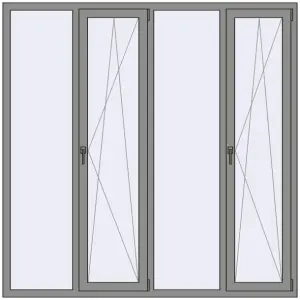 Купити Вікна 2000x2000 мм Altest Pony 375 RAL 9007 Grey aluminium з двох сторін