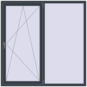 Купити Вікна 1700x1700 мм REHAU Brillant-Design ANTHRACITE_GREY_STRUKTURAL з двох сторін