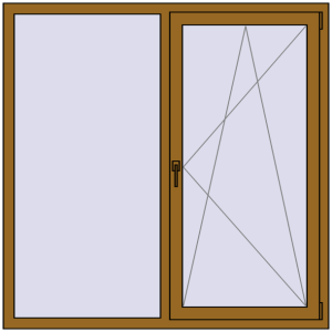 Металопластикове вікно 1500x1500 мм Двостулкове (комплектація: Базова). Вид зсередини Купити Вікна 1500x1500 мм REHAU SYNEGO MD