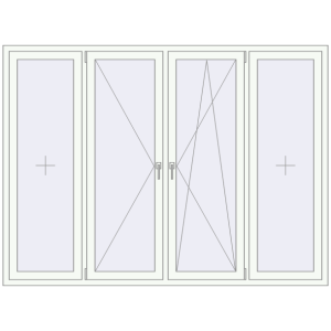 Купити Вікна 2300x1700 мм REHAU Euro 70 Білий (RAL 9016) з двох сторін