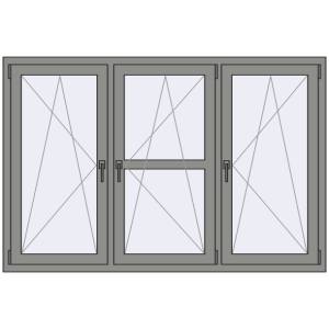 Купити Вікна 1800x1200 мм Altest Pony 375 RAL 9007 Grey aluminium з двох сторін