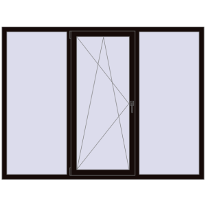 Купити Вікна 2080x1570 мм REHAU Brillant-Design BLACK_BROWN з двох сторін