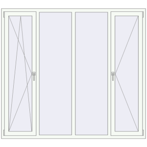 Купити Вікна 2000x1800 мм REHAU Euro 70 Білий (RAL 9016) з двох сторін