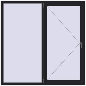 Купити Вікна 1600x1600 мм REHAU Euro 60 BLACK_ULTI-MATT з двох сторін