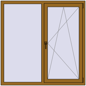 Купити Вікна 1400x1400 мм REHAU Euro 70 LIGHT_OAK з двох сторін