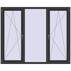 Купити Вікна 1900x1550 мм REHAU Euro 70 ANTHRACITE_GREY_GLATT з двох сторін