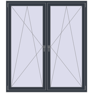 Купити Вікна 1600x1800 мм REHAU Euro 70 ANTHRACITE_GREY_STRUKTURAL з двох сторін