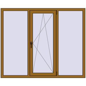 Купити Вікна 1700x1400 мм REHAU Euro 70 LIGHT_OAK з двох сторін