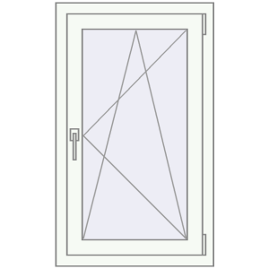 Металопластикове вікно 560x990 мм Одностулкове (комплектація: Базова). Вид зсередини Купити Вікна 560x990 мм REHAU Euro 70