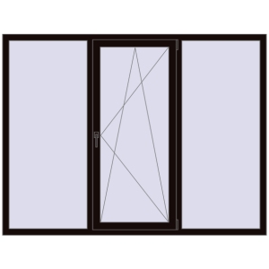 Купити Вікна 2050x1560 мм REHAU Euro 70 BLACK_BROWN з двох сторін