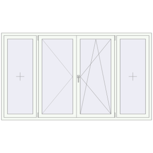 Купити Вікна 2500x1450 мм REHAU Euro 60 Білий (RAL 9016) з двох сторін