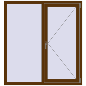 Купити Вікна 1300x1400 мм REHAU Euro 70 WALNUT з двох сторін