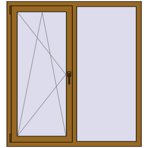 Купити Вікна 1300x1400 мм REHAU Euro 60 LIGHT_OAK з двох сторін