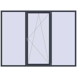 Металопластикове вікно 2700x2000 мм Тристулкове (комплектація: За замовчуванням). Вид зсередини Купити Вікна 2700x2000 мм REHAU SYNEGO MD