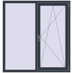 Купити Вікна 1350x1430 мм REHAU SYNEGO MD ANTHRACITE_GREY_STRUKTURAL з двох сторін