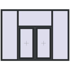 Купити Вікна 2000x1500 мм Altest Pony 375 RAL 9011 Graphite black з двох сторін