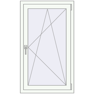 Металопластикове вікно 650x1150 мм Одностулкове (комплектація: Базова). Вид зсередини Купити Вікна 650x1150 мм REHAU Euro 70