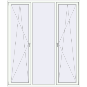 Купити Вікна 2000x2350 мм REHAU Euro 70 Білий (RAL 9016) з двох сторін